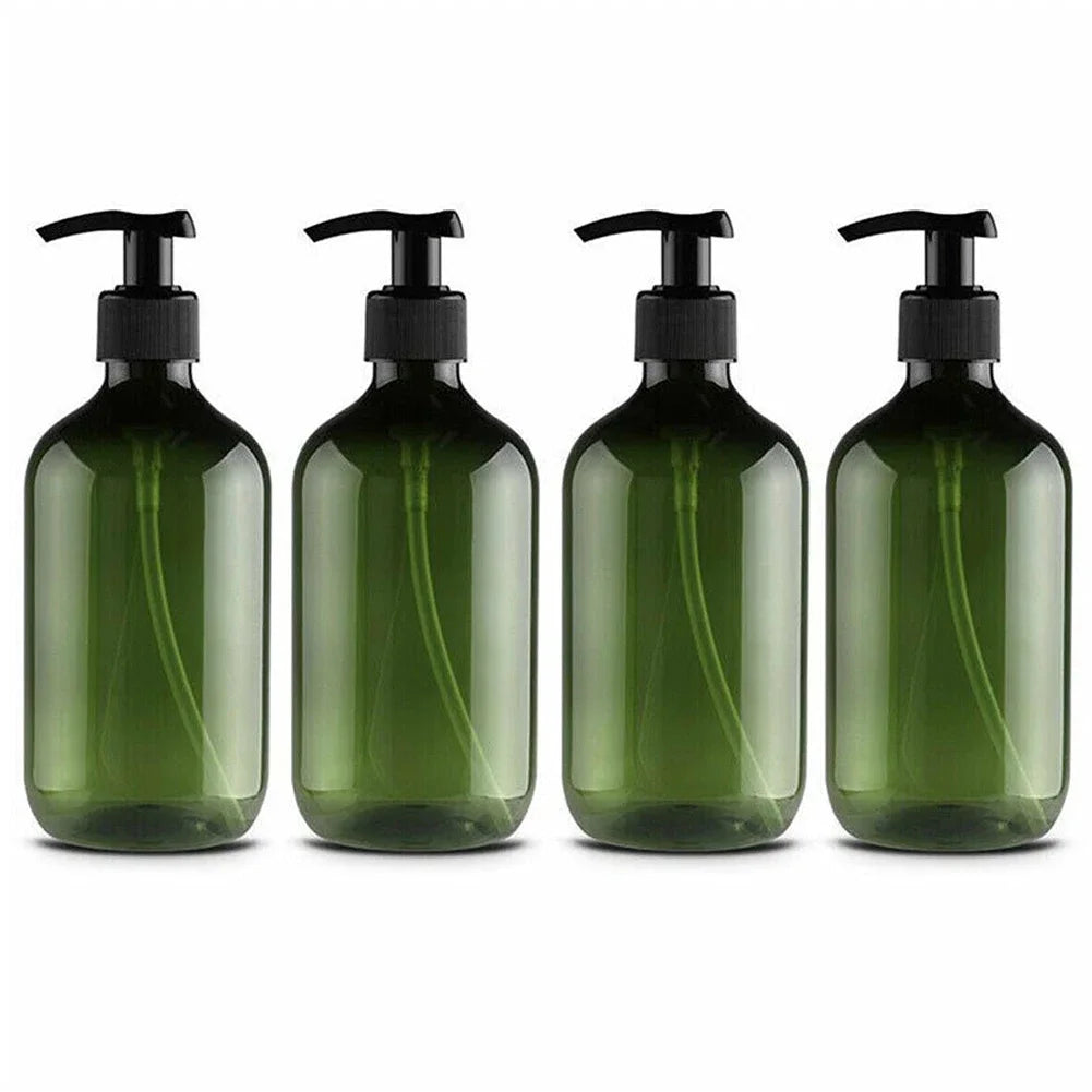 4pcs 500ml Soap Dispenser Pump Bottles – Thickened Refillable Shampoo, Lotion, and Soap Containers for Bathroom