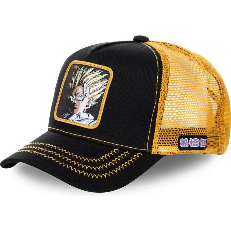 Dragon Ball Son Goku Embroidered Cap - Adjustable Hip Hop Trucker Mesh Sun Visor Hat for Men & Travel