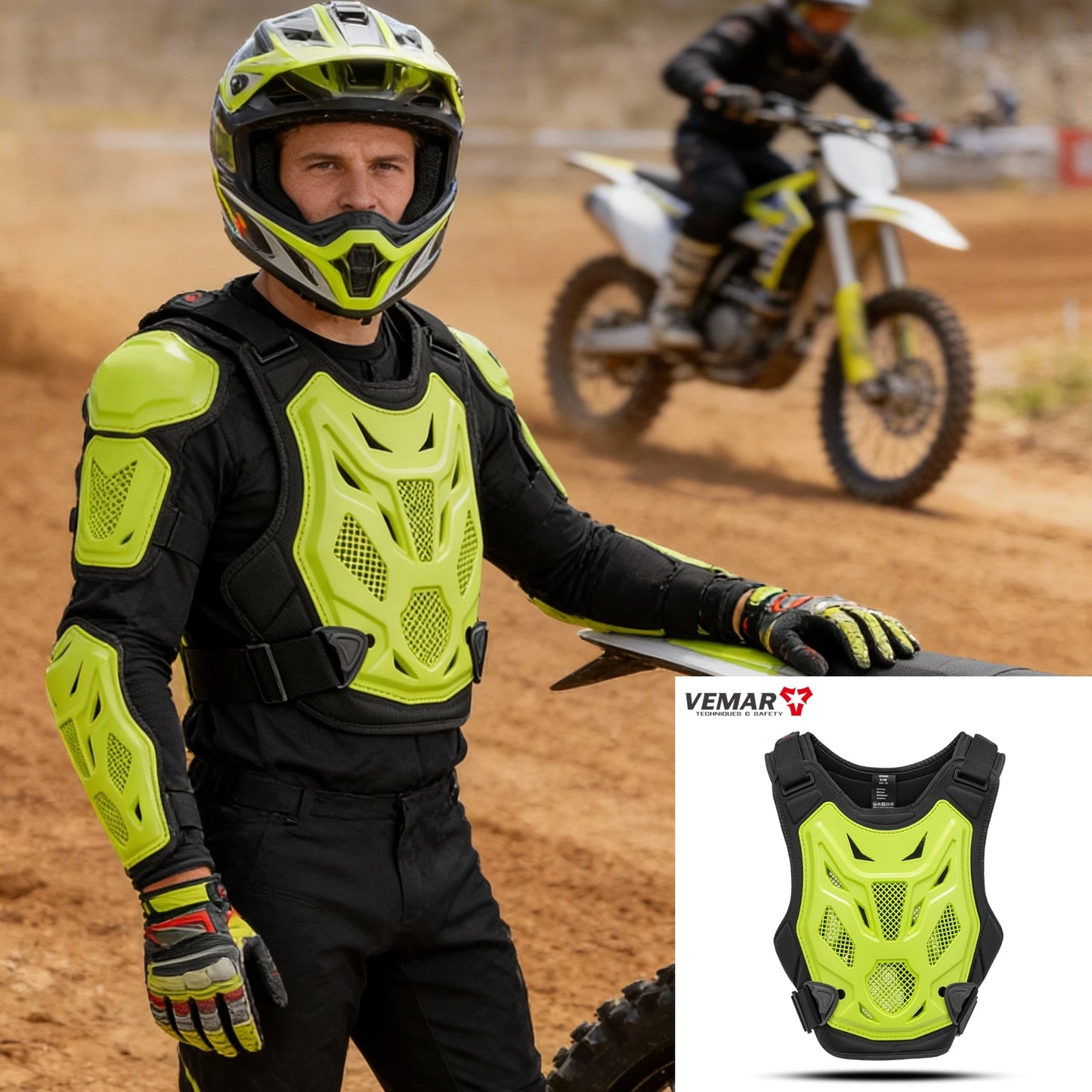Motorcycle Motocross Racing Vest – Adult Off-Road Armor Chest Protector for Dirt Bike Safety