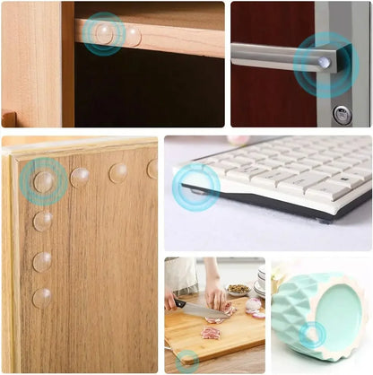 100/300Pcs Clear Self-Adhesive Silicone Bumper Pads - Rubber Door Stops, Cabinet Dampers & Furniture Cushion Protectors