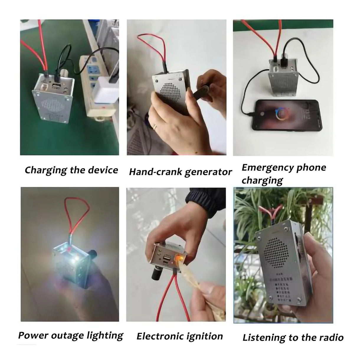 Portable Hand Crank Emergency Generator - LED Flashlight, Radio & USB Charger for Camping, Fishing & Survival Power Backup