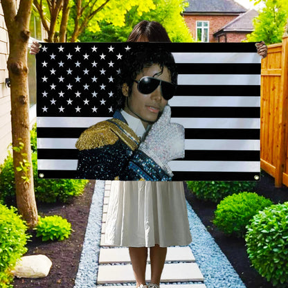 Michael Jackson Black Flag Tapestry - Decorative Wall Hanging for Bedroom, Garage & Home Decor