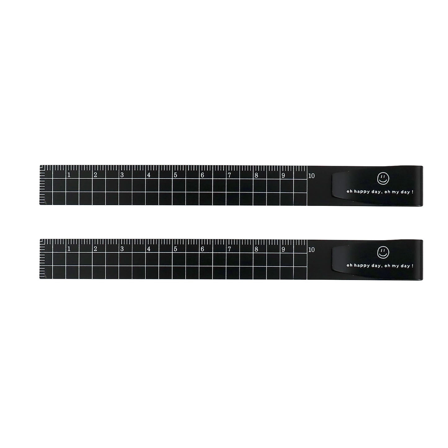 2PCS Metal Bookmark Ruler - 10cm Aluminum Double-Sided Metric Measuring Scale Tool
