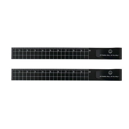 2PCS Metal Bookmark Ruler - 10cm Aluminum Double-Sided Metric Measuring Scale Tool