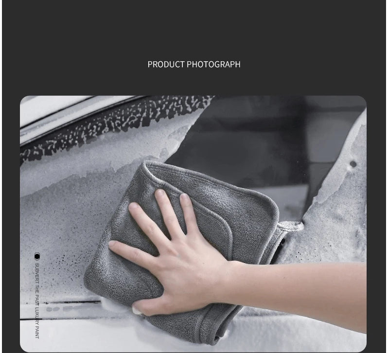 High-End Microfiber Car Wash Towel – Auto Cleaning, Drying & Detailing Cloth with Hemmed Edges for Car Care