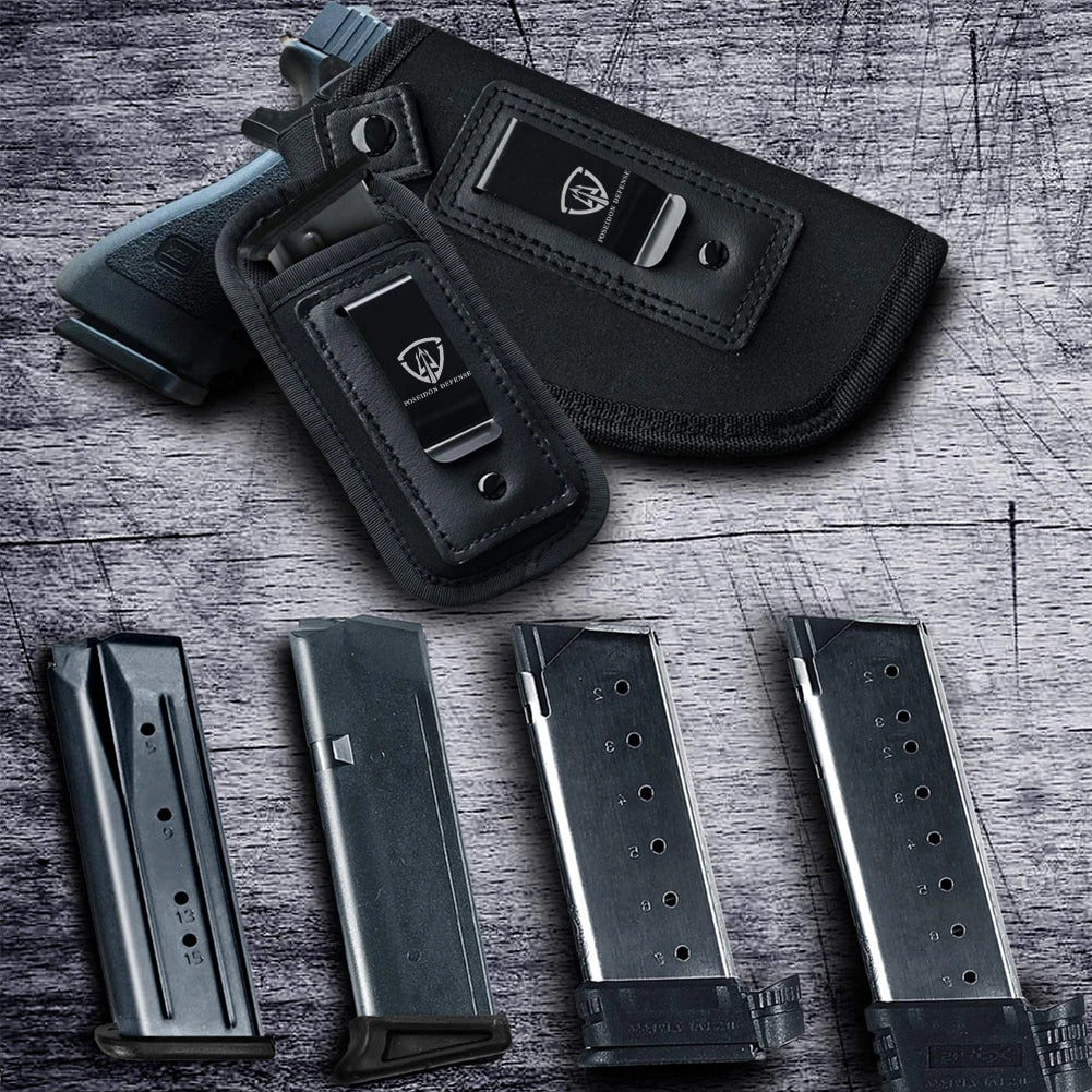 9mm .40 .45 Pistol Magazine Pouch – Single/Double Stack Holster, Concealed Carrier for Glock, S&W M&P, Sig Sauer, 1911, Beretta