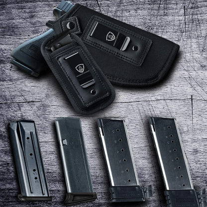 9mm .40 .45 Pistol Magazine Pouch – Single/Double Stack Holster, Concealed Carrier for Glock, S&W M&P, Sig Sauer, 1911, Beretta