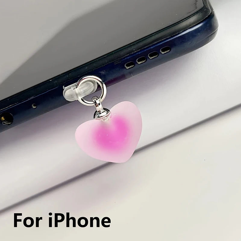 Heart-Shaped Phone Dust Plug Pendant - Universal iPhone/Type-C Accessory for Protection & Style
