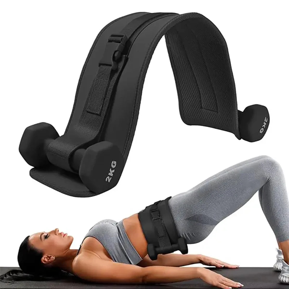 Adjustable Weighted Waist Belt - Home Workout Fitness Gear for Dumbbell Training and Hip Shaping Exercises