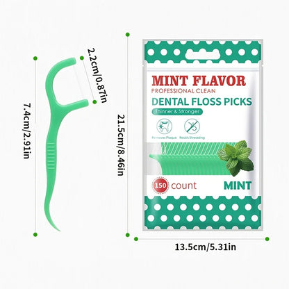 300PCS/150PCS/50PCS Mint Floss Sticks - Interdental Cleaning Tools for Fresh Oral Care
