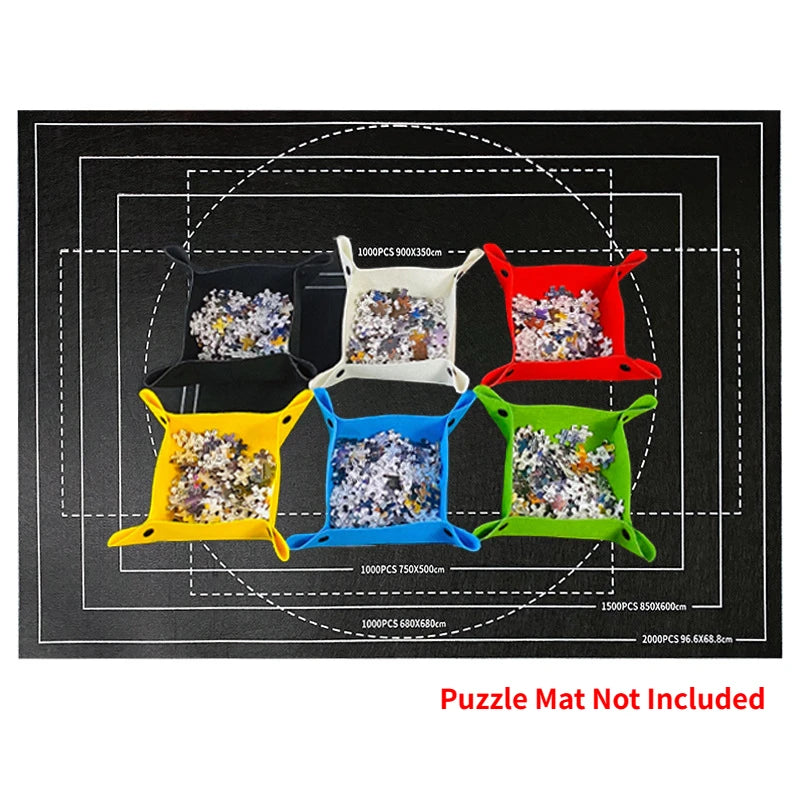 6-Color Jigsaw Puzzle Disk Set – 1000 Pieces with Portable Storage Tray & Partition Pad for Kids & Adults