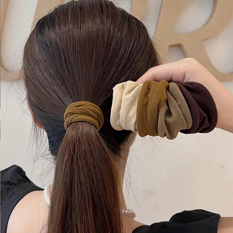 4Pcs Wide Hair Tie Set - Thick Scrunchie Ponytail Holders Korean Fashion Hair Accessories
