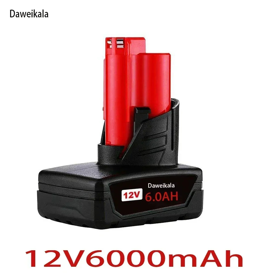 TURPOW 12V 6000mAh Rechargeable Battery for Milwaukee M12 Tools – Compatible with 48-11-2401, 48-11-2402, 48-11-2411, MIL-12A-L