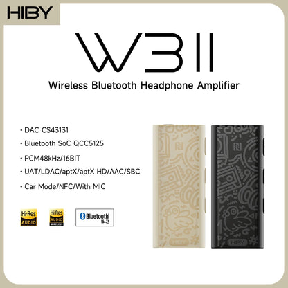 HiBy W3 II/W3 GEN 2 Type C USB DAC Dongle - Wireless Bluetooth Decoder, Headphone Amplifier, AMP, CarPlay, NFC, CVC Mic for Android & iOS