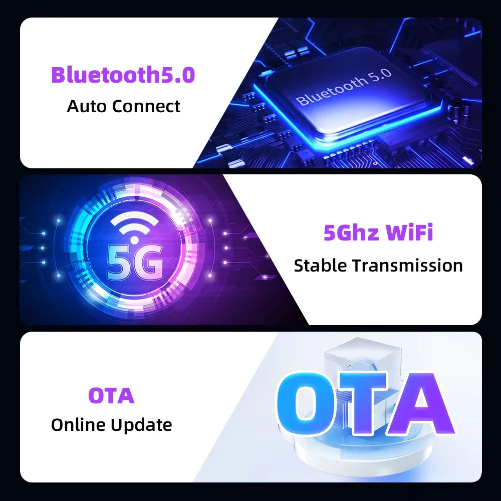 EKIY 2-in-1 Wireless CarPlay & Android Auto Dongle – AI Smart Box for Cars with Wired CarPlay