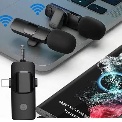 Mini Wireless Lavalier Microphone - USB-C Noise Cancellation Lapel Mic for iPhone Video Recording Vlog & Content Creation