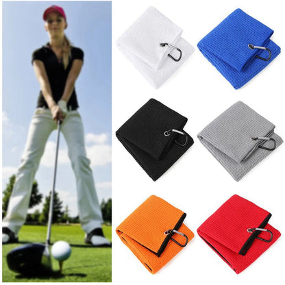 Microfiber Golf Ball Towel - 8 Colors Cleaning Towel with Carabiner Hook for Golf Clubs and Accessories