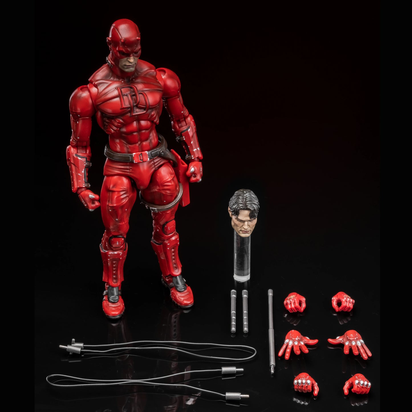 FlefToys Marvel Daredevil Action Figure — 8" Classic Red Shadowland Reborn Black, Devil Defenders Matt Murdock Legends In Stock