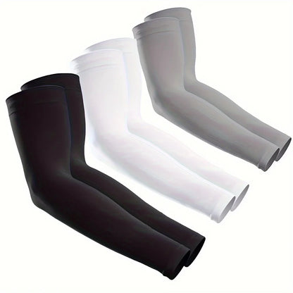 3 Pairs Unisex Sun Protection Arm Sleeves — Breathable Cooling Covers for Outdoor Activities, Cycling, Running & Mountaineering
