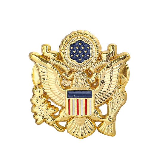 Stainless Steel USA Emblem Brooch – Classic American Eagle Enamel Lapel Pin for Bags, Clothes, Jackets, and Fashion Jewelry