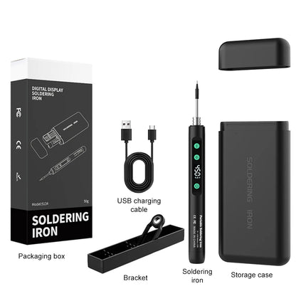 Type-C Digital Soldering Iron Kit - Adjustable Temperature Mini Electric Repair Tool with Fast Heating