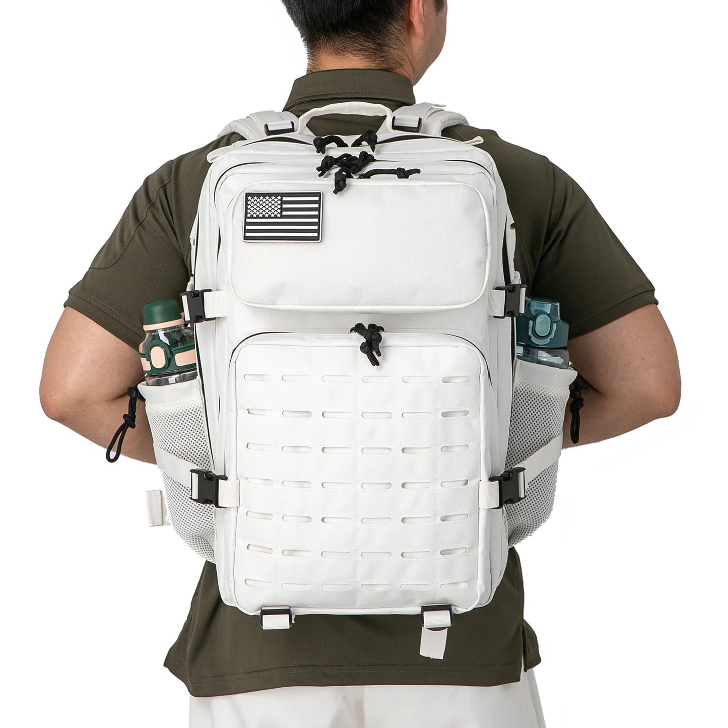 QT&QY 25L/45L Tactical Backpack – Outdoor Survival & Hiking Rucksack for Men & Women, Bug Out Bag with Bottle Holder