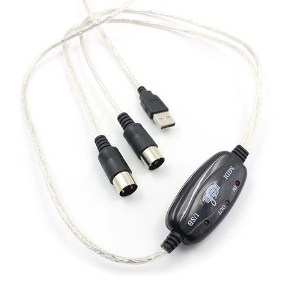 USB MIDI Cable Interface - USB to MIDI IN/OUT Converter Adapter for Keyboard, PC Audio & Music Recording