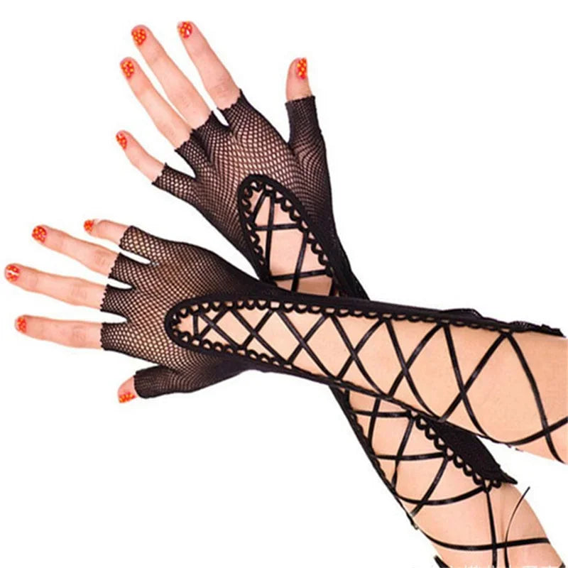 Warm Knitted Long Fingerless Gloves – Striped Elbow Mittens for Women, Fashion Christmas Gift