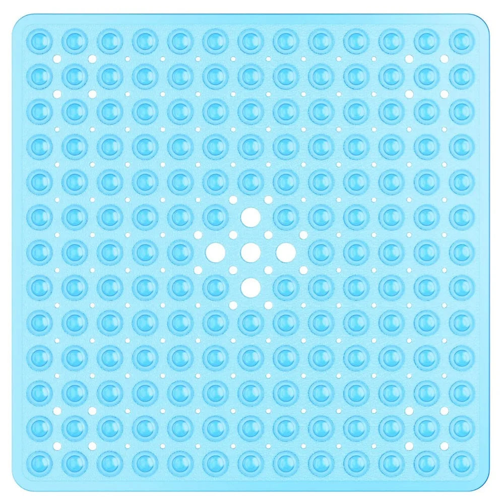 53×53cm Square PVC Shower Mat – Anti-Slip Bath Floor Pad with Suction Cups for Safety in Bathtub & Bathroom