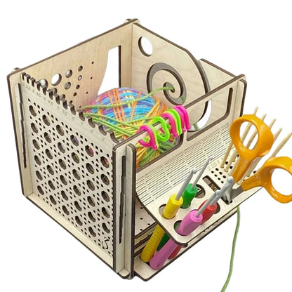 DIY All-in-One Wooden Yarn Bowl – Crochet Organizer & Knitting Storage Dispenser, Ideal for Yarn and Thread