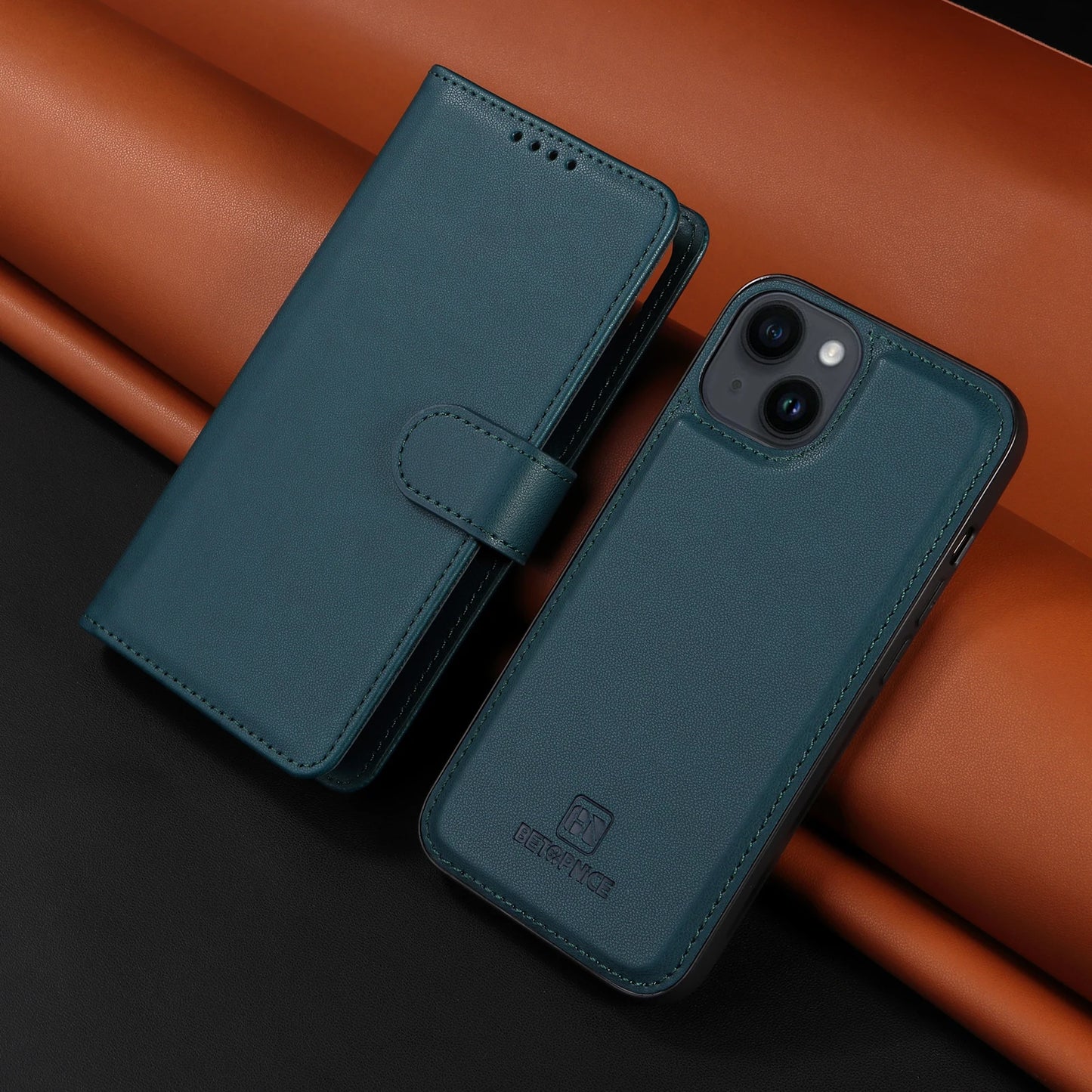 2-in-1 Magnetic Card Slot Leather Wallet Case for Xiaomi Redmi Note 13 Pro Plus, 12, 13C, 13T, C65 & POCO X6 5G – Stand Bag with Strap Cover