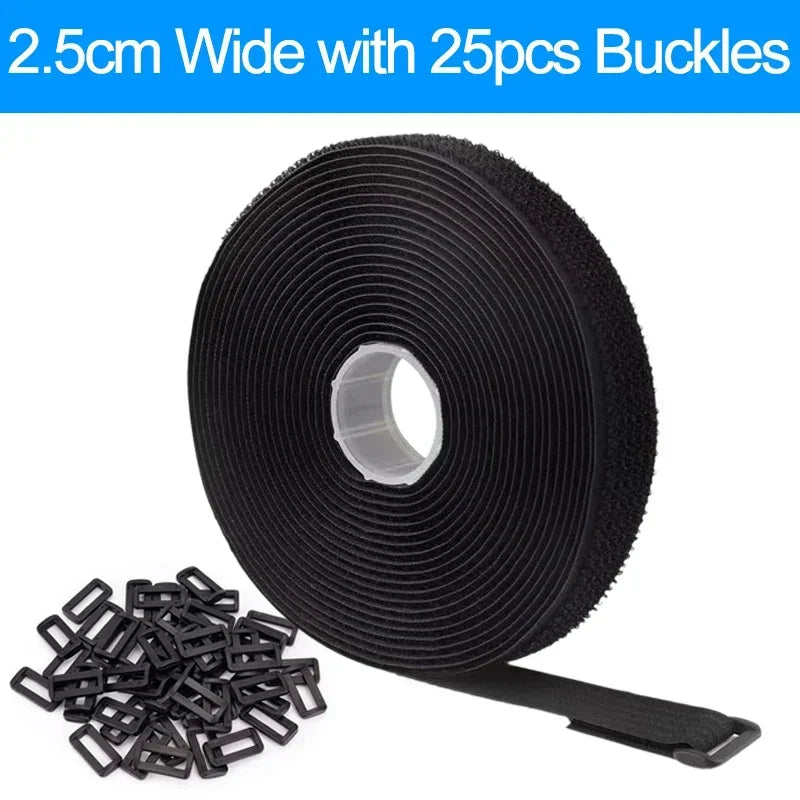 Reusable Nylon Hook & Loop Cable Ties – Adjustable Self-Adhesive Fastening Straps for Cord Management (5M/10M)