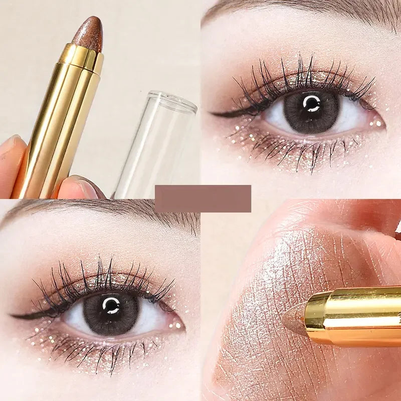 Double-Sided Eyeshadow Stick & Highlighter Pen – Pearly Glitter & Matte Finish Brightening Makeup Tool