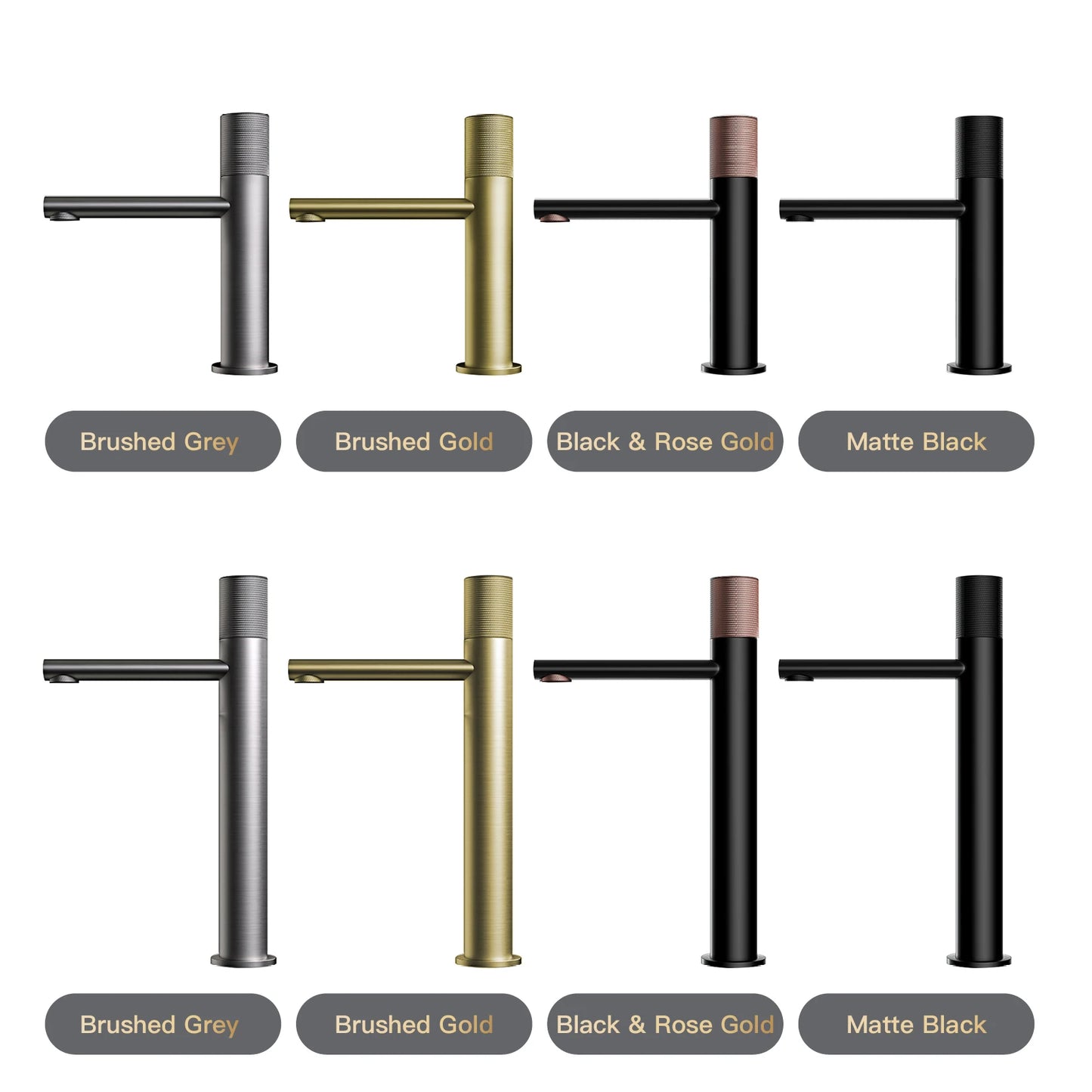 Brass Black Bathroom Faucet – High-End Hot & Cold Round Hand Washing Faucet for Toilet & Hotel