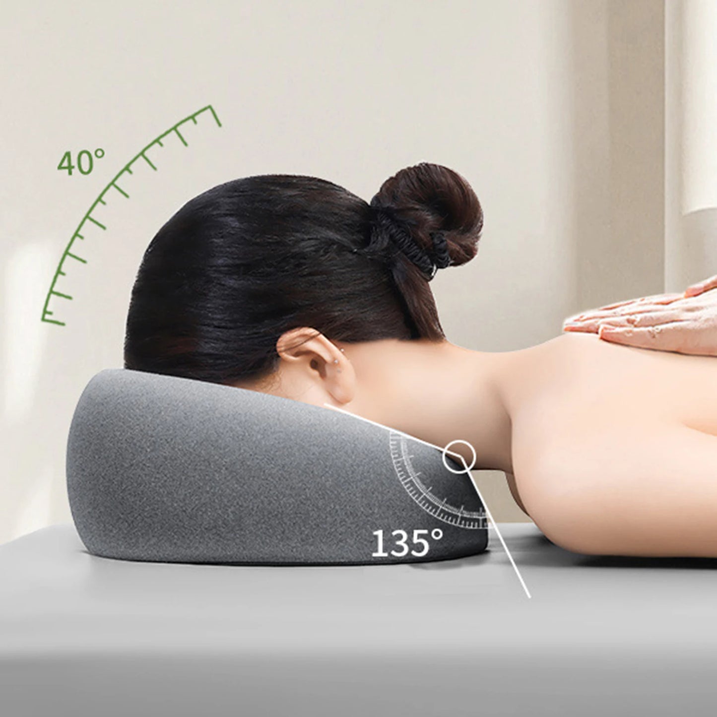 Face Down Pillow – Memory Foam Prone Pillow for Comfortable Rest, Home Massage & Beauty Salon Headrest