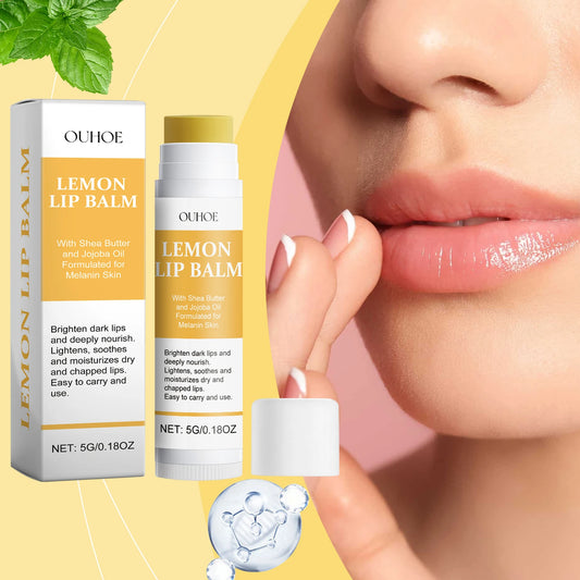 Lemon Ginger Lip Balm - Turmeric Lip Care Mask for Dark Lip Appearance, Exfoliating Moisturizing Gloss Oil & Hydration