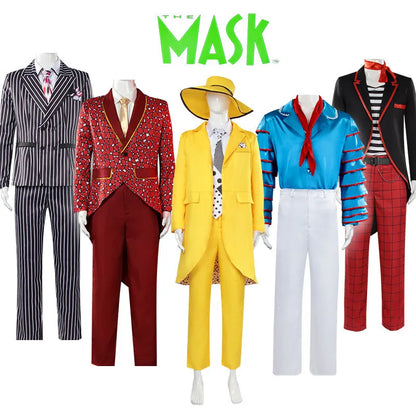 Fulujiacos Jim Carrey Cosplay Costume — Yellow Stanley Ipkiss Outfit from The Mask