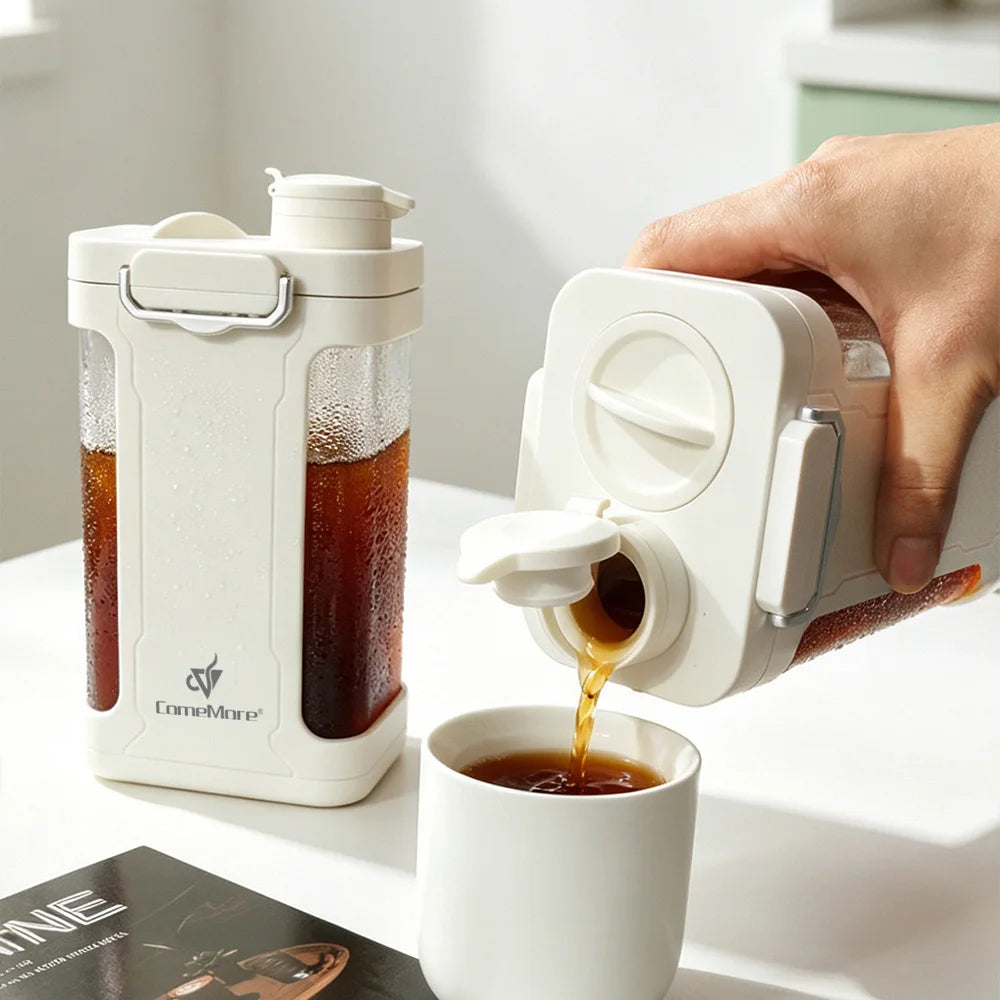 YRP 1000ml Tritan Coffee Maker - Double-Layer Cold Brew Iced Coffee Pot with Tea Infuser