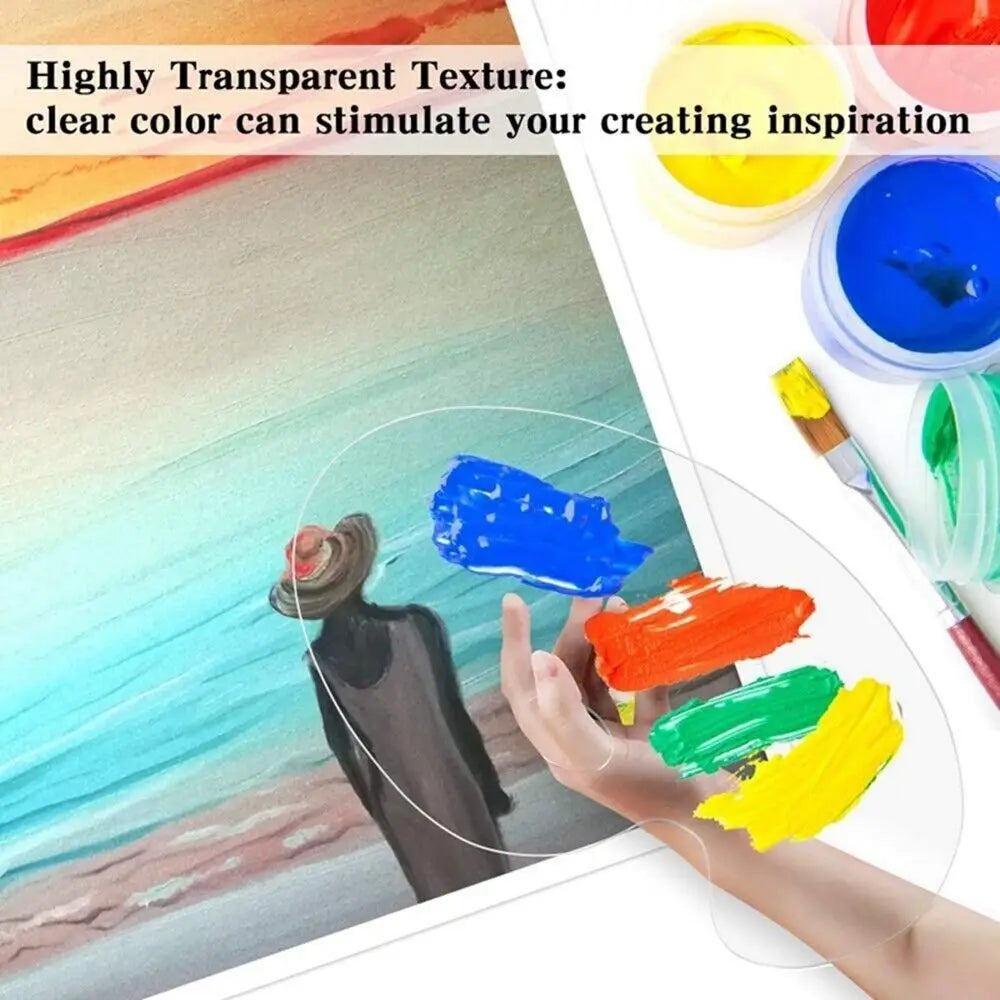 Acrylic Clear Paint Tray – High-Quality Transparent Oval Palette for Gouache & Pigment Painting Supplies