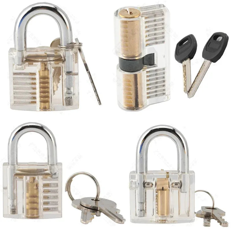 Transparent Locksmith Practice Lock - Visible Cutaway Mini Padlock Training Tool for Lock Picking Skills and Hardware Practice