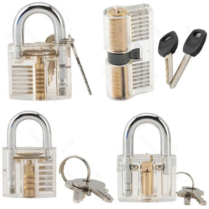 Transparent Locksmith Practice Lock - Visible Cutaway Mini Padlock Training Tool for Lock Picking Skills and Hardware Practice