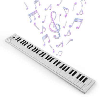 61 Key Foldable Electronic Piano Keyboard, Multifunctional with LED Display & Built-in Battery, Digital Piano