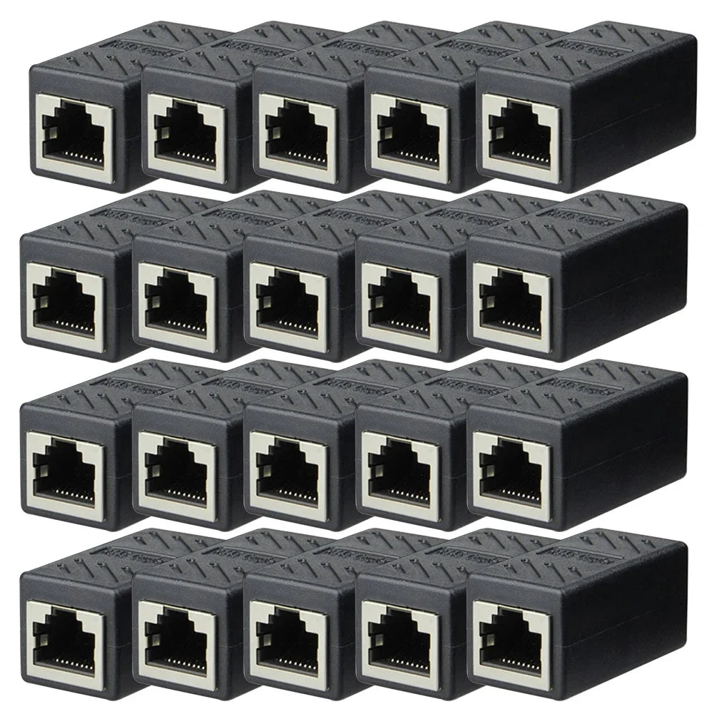 5/10/20Pcs RJ45 Ethernet Coupler – Female to Female LAN Connector Adapter for Cat5e, Cat6, Cat7 Cable Extender