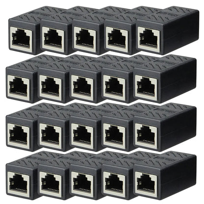 5/10/20Pcs RJ45 Ethernet Coupler – Female to Female LAN Connector Adapter for Cat5e, Cat6, Cat7 Cable Extender