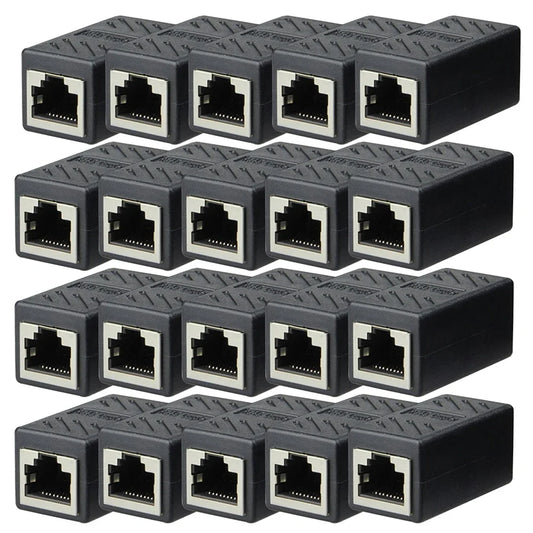 5/10/20Pcs RJ45 Ethernet Coupler – Female to Female LAN Connector Adapter for Cat5e, Cat6, Cat7 Cable Extender