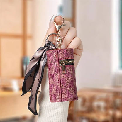 Plaid Mini Coin Purse - Compact Keychain Pendant Bag for Coins, Earbuds & Small Essentials