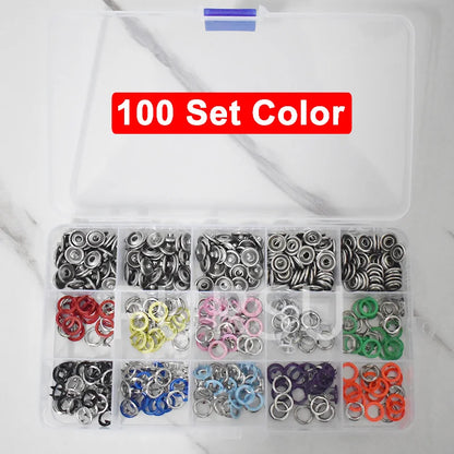 9.5mm Metal Hollow Five-Claw Snap Button — DIY Sewing & Craft Installation Tool for Clothes and Bags