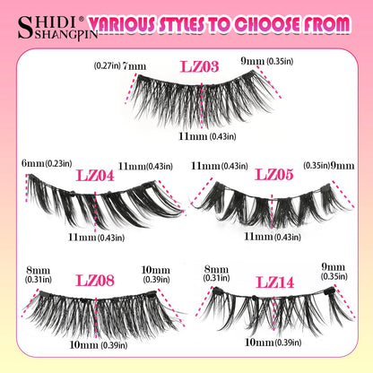 Reusable Magnetic Eyelashes Set – Natural Curly Fluffy False Lashes with Tweezers, No Glue Needed Makeup