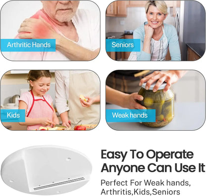 Under Cabinet Jar Opener for Seniors — Easy Can & Jar Opener for Weak Hands & Arthritis Kitchen Aid