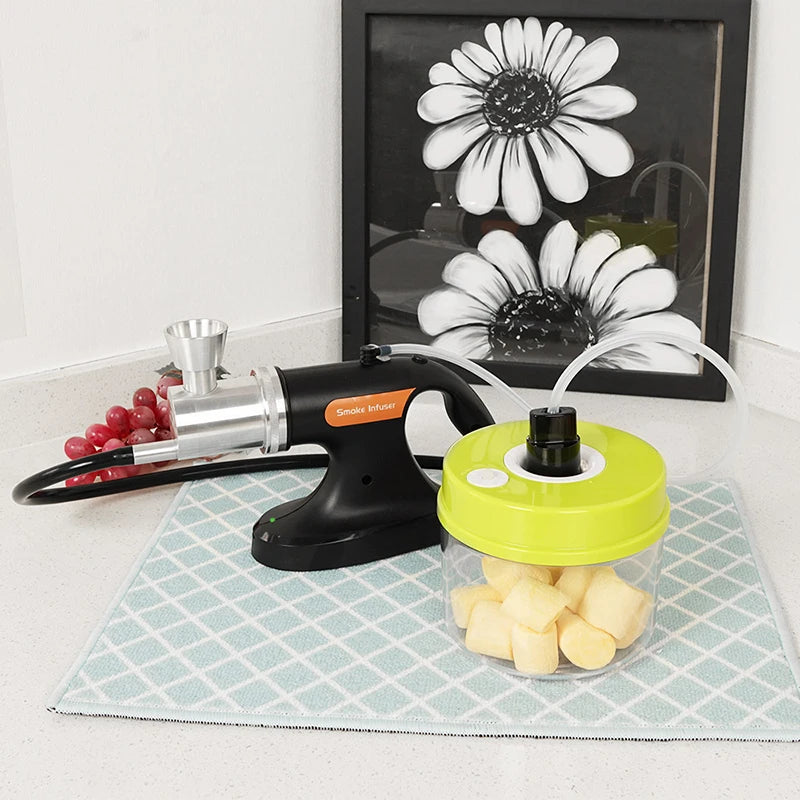 Portable Handheld Cold Smoking Gun with Vacuum Sealer: Electric Smoke Infuser Machine for Food, Drinks, and Cocktails - S268 Model